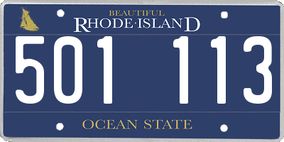 RI license plate 501113