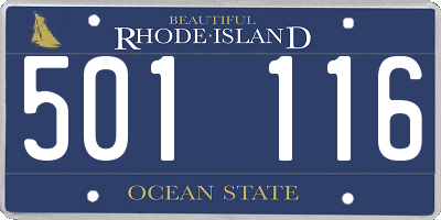 RI license plate 501116