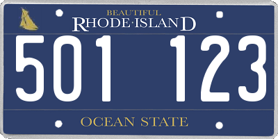 RI license plate 501123