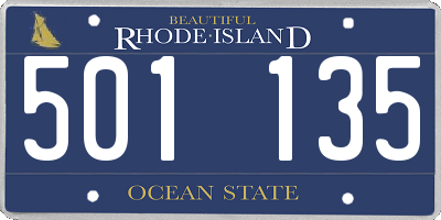 RI license plate 501135