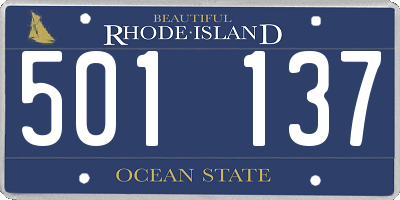RI license plate 501137