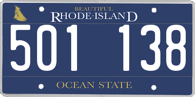 RI license plate 501138
