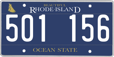 RI license plate 501156