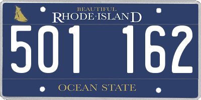 RI license plate 501162