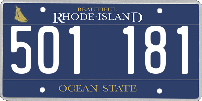 RI license plate 501181