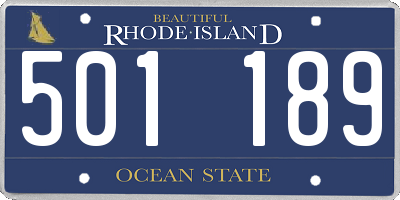 RI license plate 501189