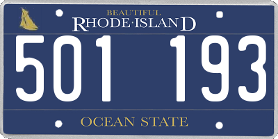 RI license plate 501193
