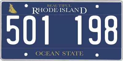 RI license plate 501198