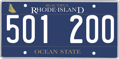 RI license plate 501200