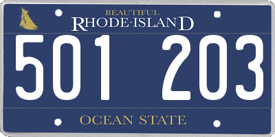 RI license plate 501203
