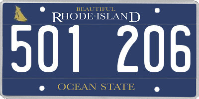 RI license plate 501206