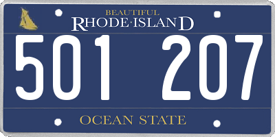 RI license plate 501207
