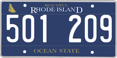 RI license plate 501209