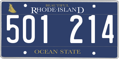 RI license plate 501214