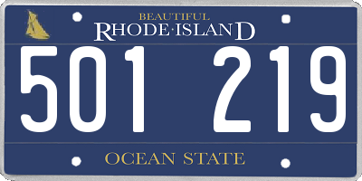 RI license plate 501219