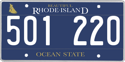 RI license plate 501220