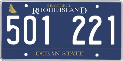 RI license plate 501221