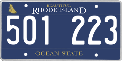 RI license plate 501223