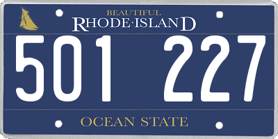 RI license plate 501227
