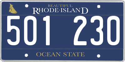 RI license plate 501230