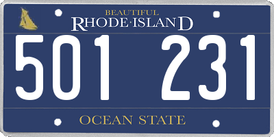 RI license plate 501231