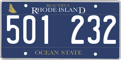 RI license plate 501232