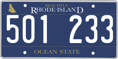 RI license plate 501233