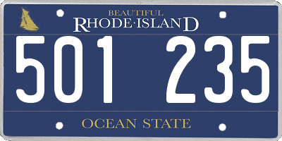 RI license plate 501235