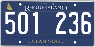 RI license plate 501236