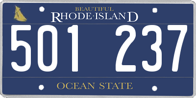 RI license plate 501237