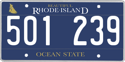 RI license plate 501239