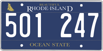 RI license plate 501247