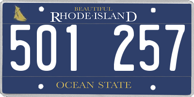 RI license plate 501257