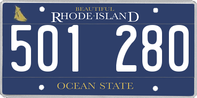 RI license plate 501280