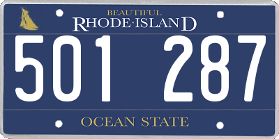 RI license plate 501287