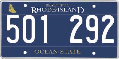 RI license plate 501292
