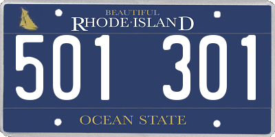 RI license plate 501301