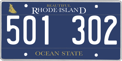 RI license plate 501302