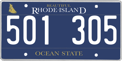 RI license plate 501305