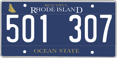 RI license plate 501307