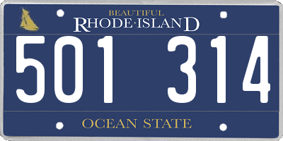 RI license plate 501314