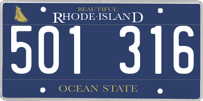 RI license plate 501316