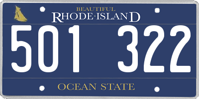 RI license plate 501322
