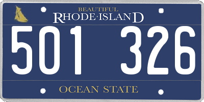 RI license plate 501326