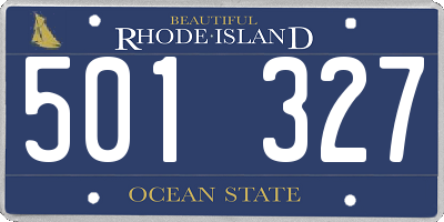 RI license plate 501327