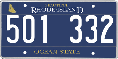 RI license plate 501332