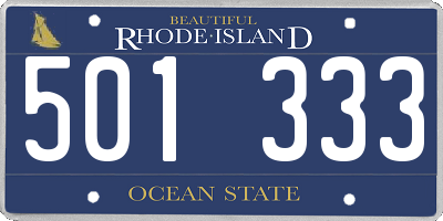 RI license plate 501333