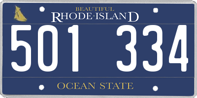 RI license plate 501334