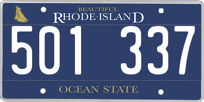 RI license plate 501337