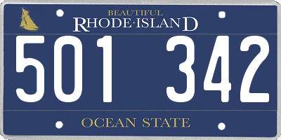 RI license plate 501342
